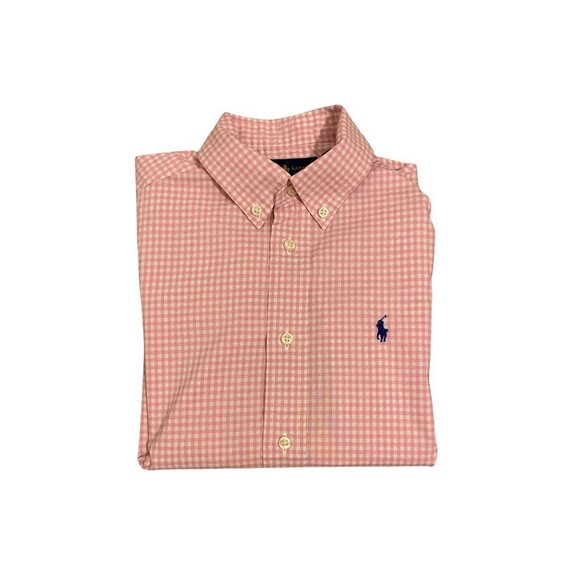 Ralph Lauren Boy's Pink Checked Shirt - Size 7 - Excellent! - Picture 2 of 3